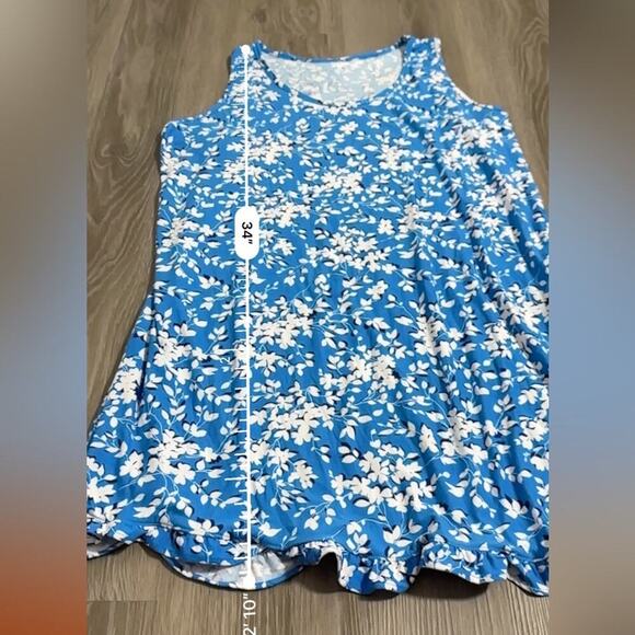 Draper James Sleeveless Floral Print Tank Ruffle Trim Mini Dress Size L/XL - Picture 9 of 9